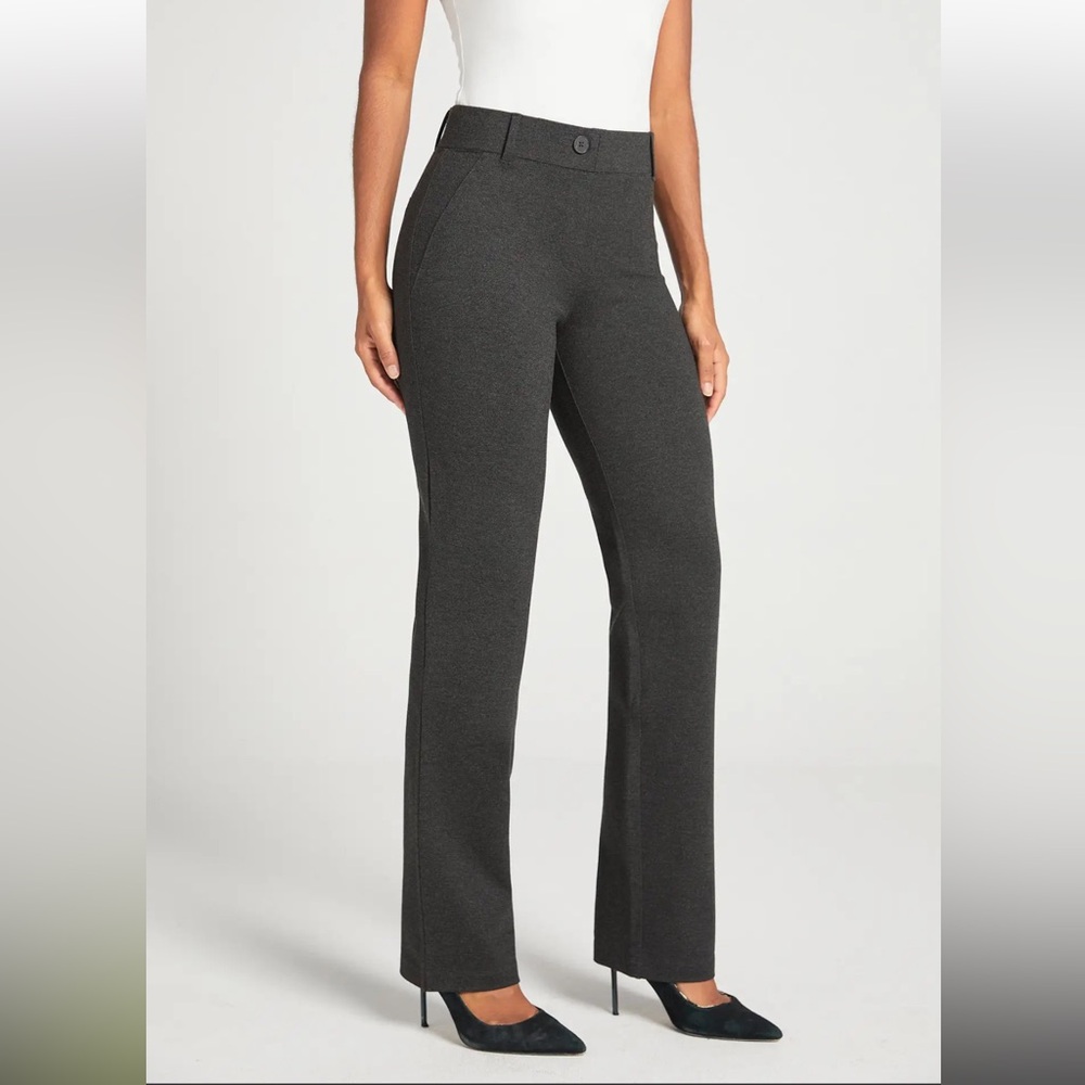 Olive Green Classic Dress Pant Yoga Pants- Straight